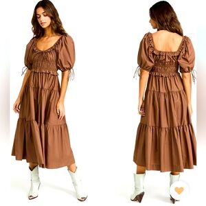 En Saison brown midi dress